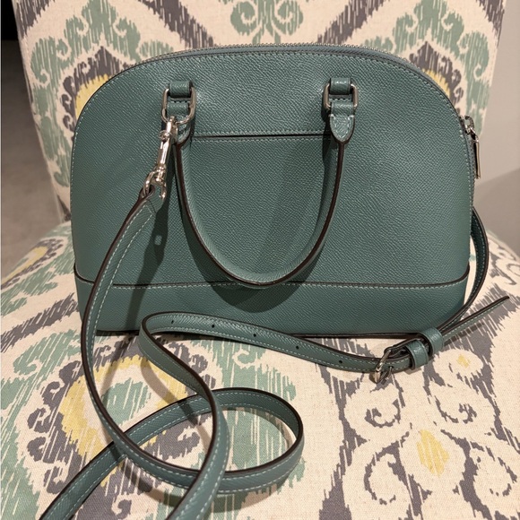Coach Crossgrain Leather Dome Sierra Satchel in Sage Green EUC - Picture 2 of 7